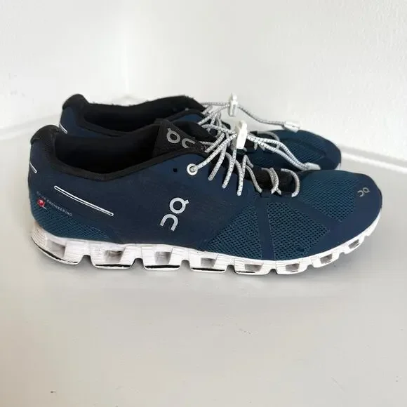 ON Cloud Running Shoes Navy White Men's Size 10 Lightweight Athletic Sneakers - Picture 3 of 9